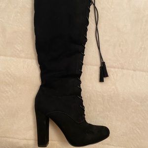 Black heeled boots